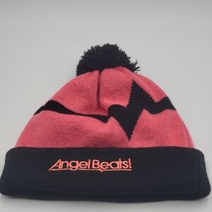 Angel Beats! Girls Dead Monster Beanie Hat Hot Pink Logo Anime Rental Filmworks
